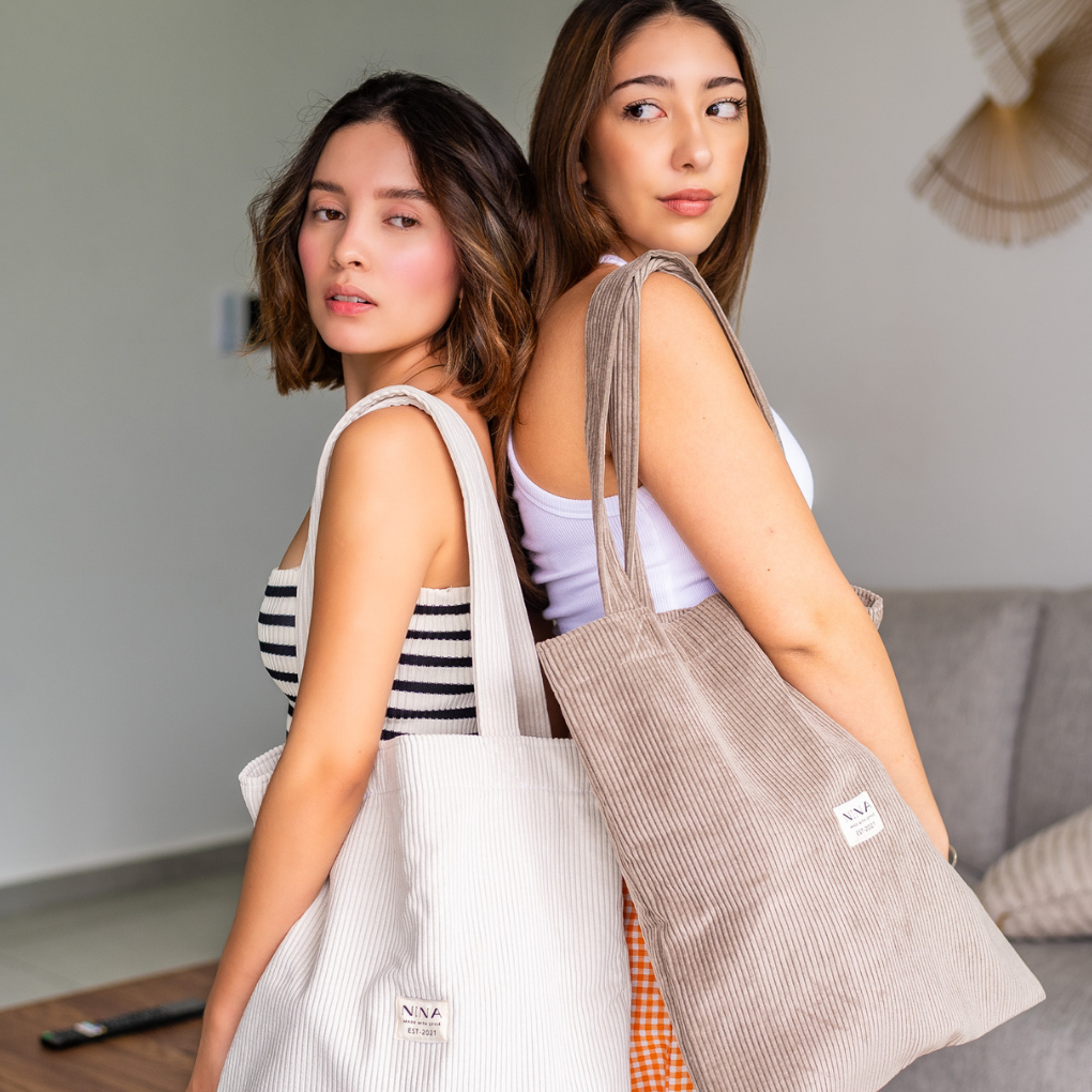 Snow Corduroy Tote Bag Lisa