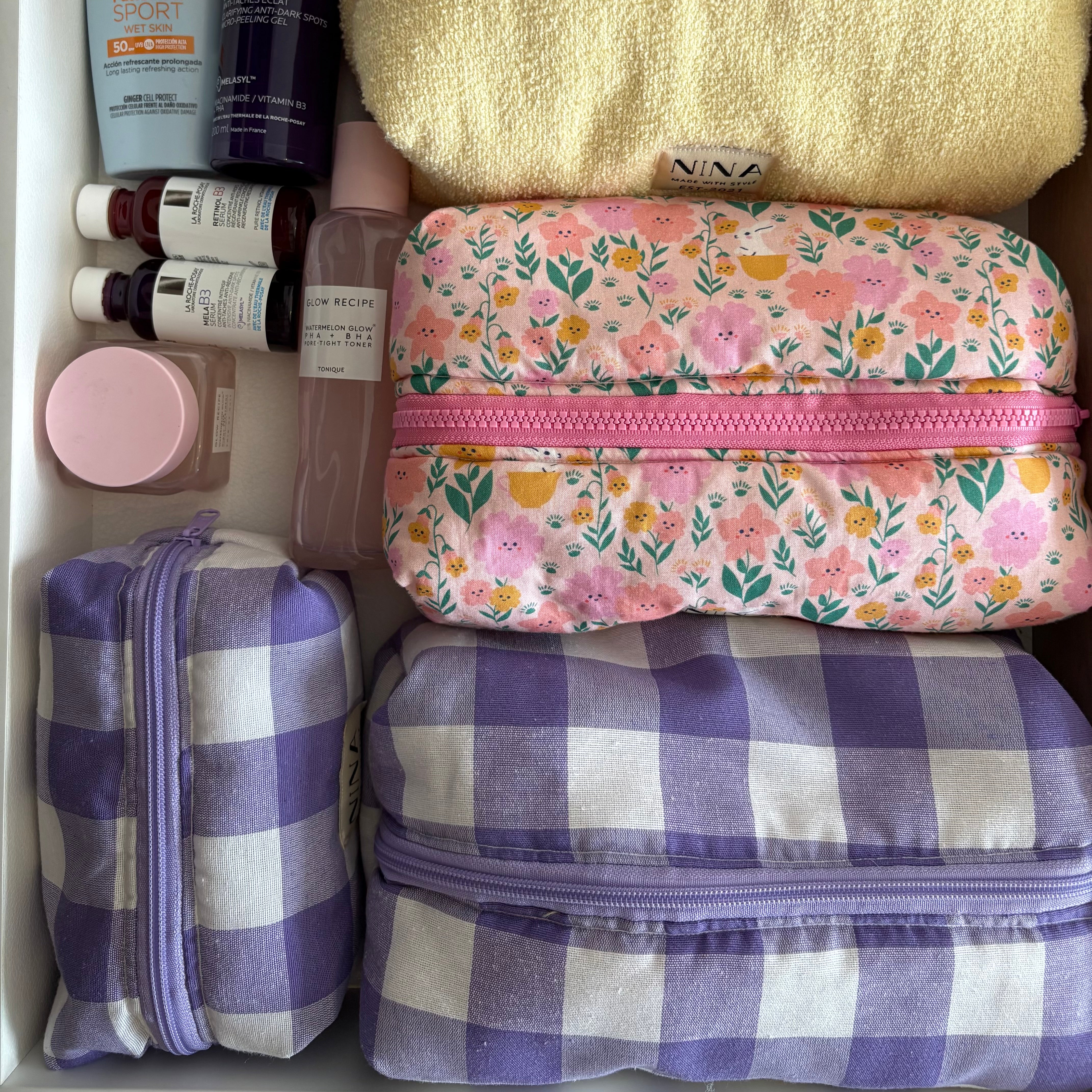Cosmetiquera Large Gingham