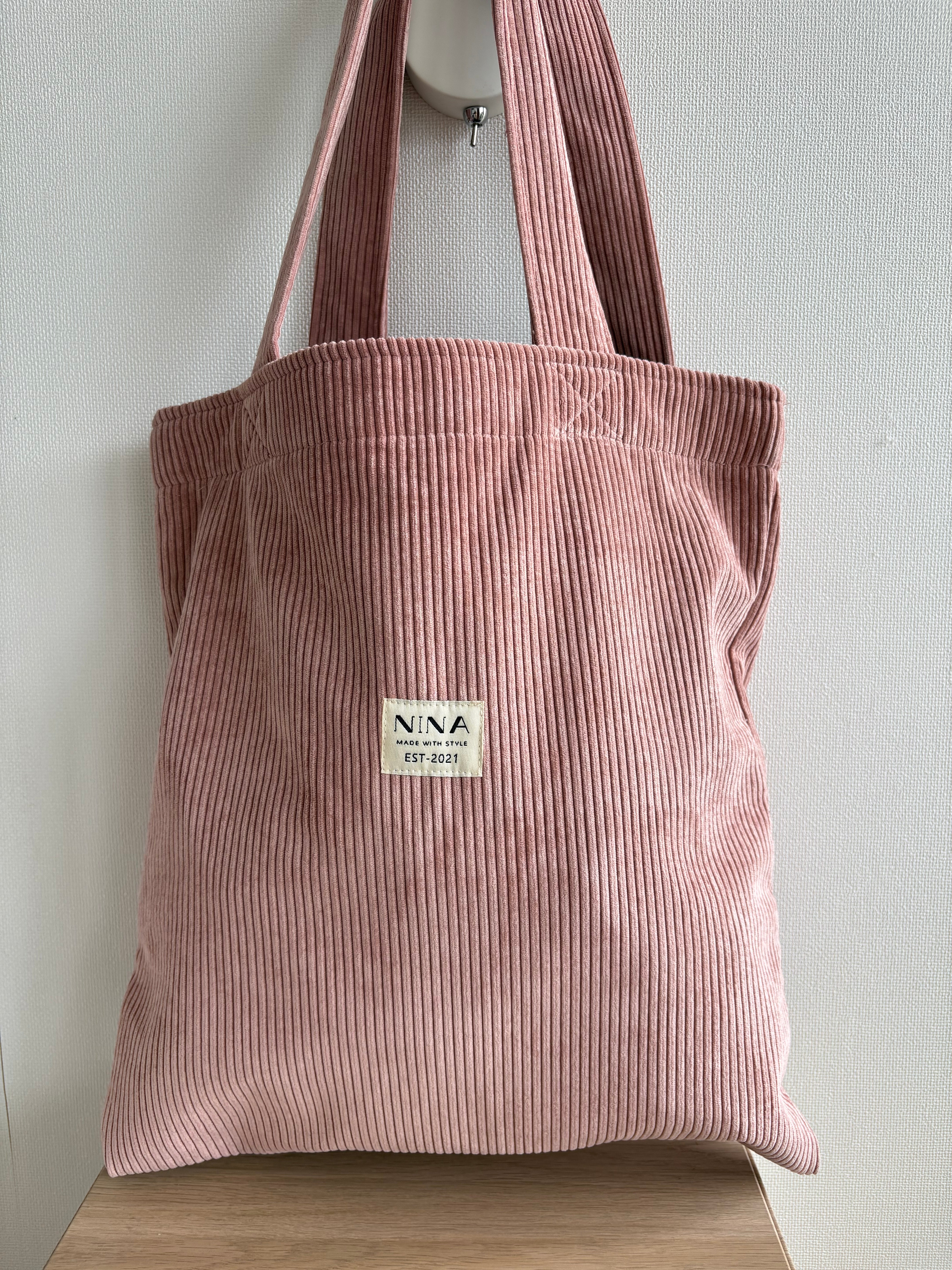 Amber Pink Corduroy Tote Bag Lisa