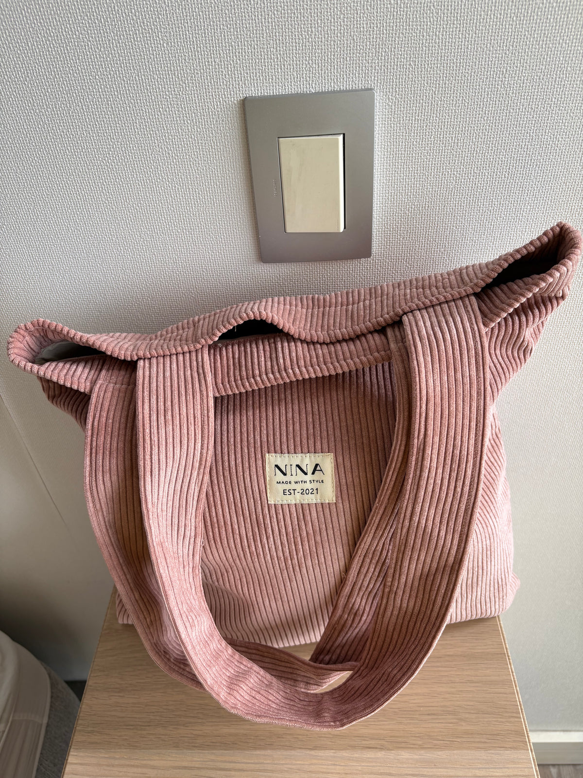 Amber Pink Corduroy Tote Bag Lisa