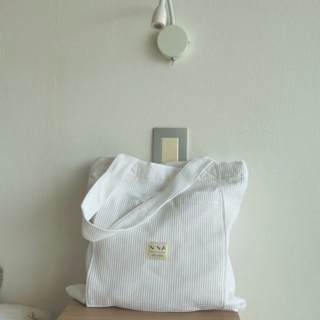 Cloud Waffle Tote Bag Soft