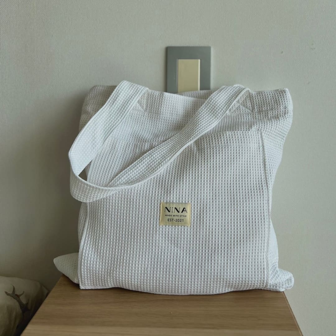 Cloud Waffle Tote Bag Soft