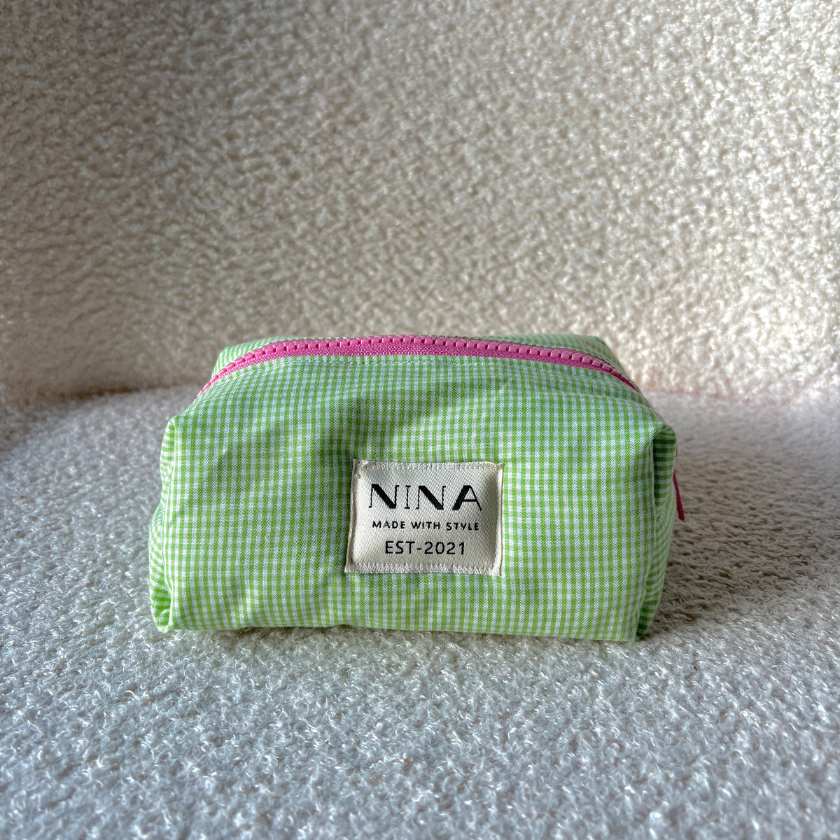 Cosmetiquera Baby - Green Gingham